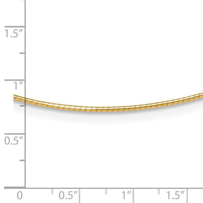 14K Yellow Gold 1.2mm Detachable Clasp Omega Necklace