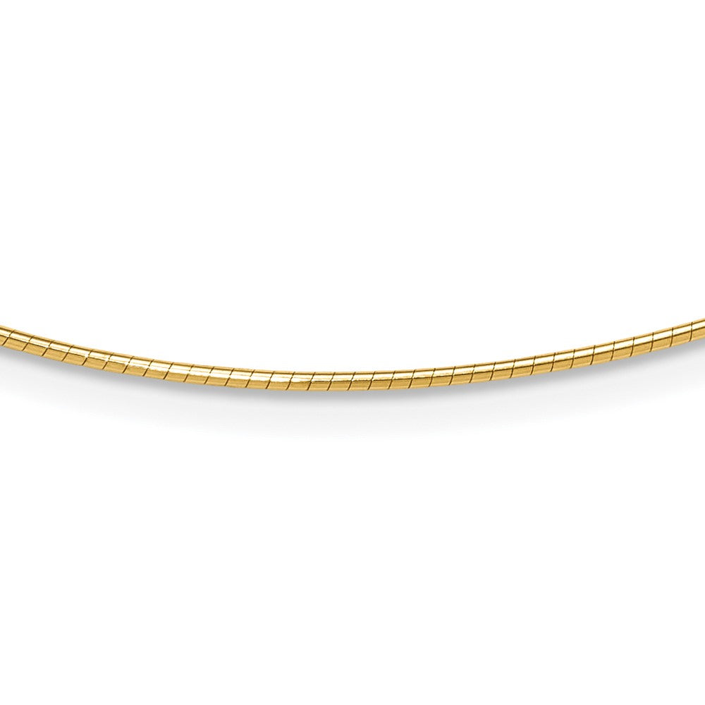 14K Yellow Gold 1.2mm Detachable Clasp Omega Necklace