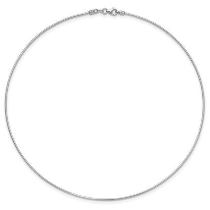 14K White Gold 1.2mm Detachable Clasp Omega Necklace