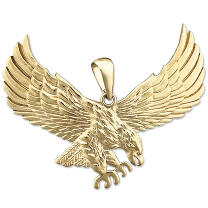 14K Gold Pouncing Eagle Pendant
