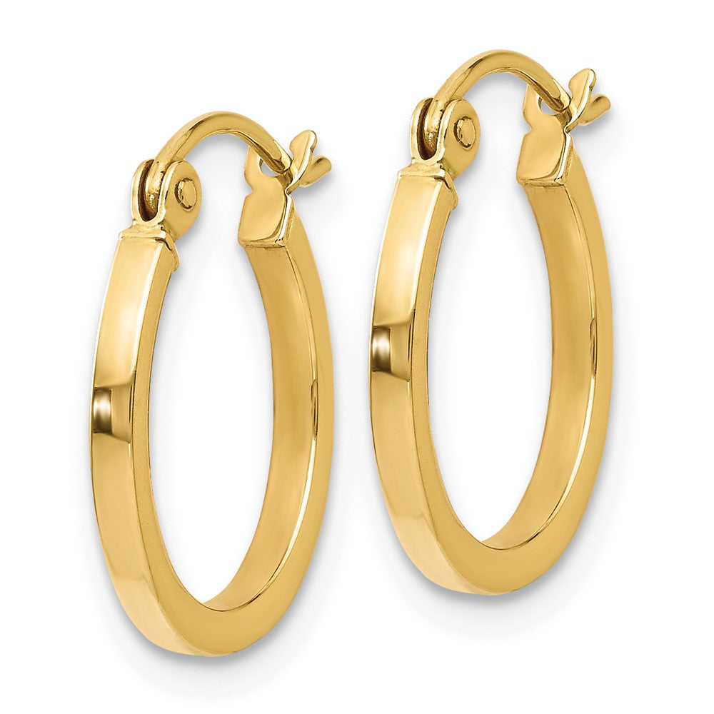 14K Yellow Gold Polished Hoop Earrings