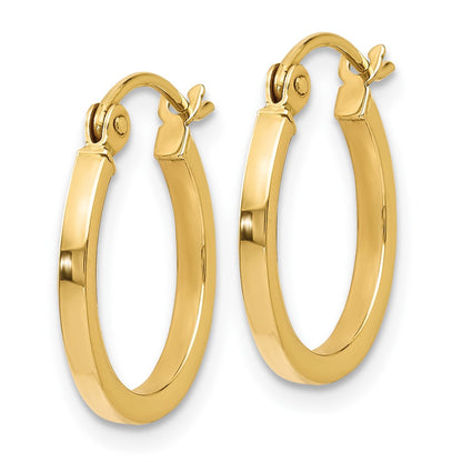 14K Yellow Gold Polished Hoop Earrings
