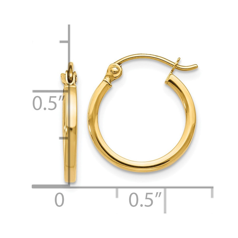 14K Yellow Gold Polished Hoop Earrings