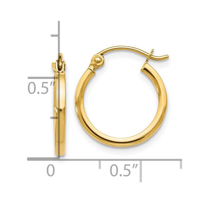 14K Yellow Gold Polished Hoop Earrings