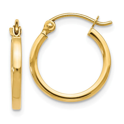 14K Yellow Gold Polished Hoop Earrings
