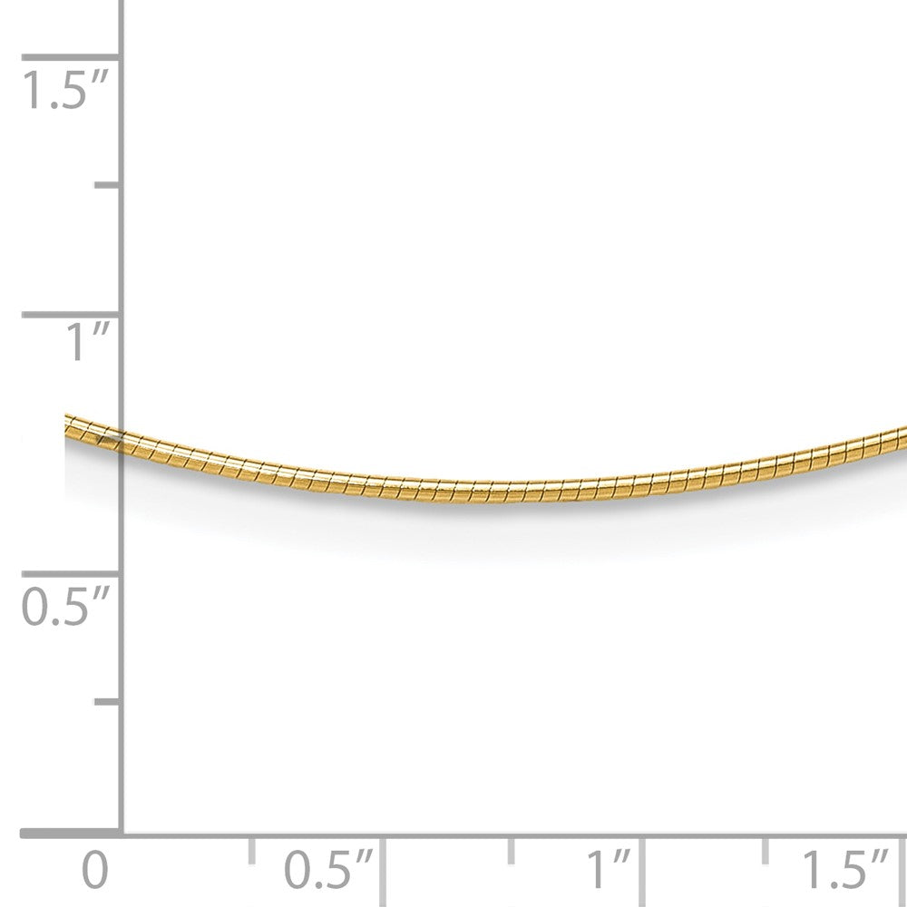 14K Yellow Gold 1mm Round Detachable Clasp Omega Necklace