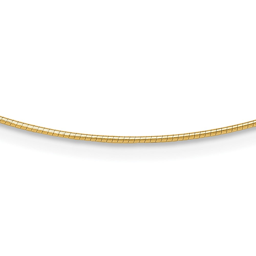 14K Yellow Gold 1mm Round Detachable Clasp Omega Necklace