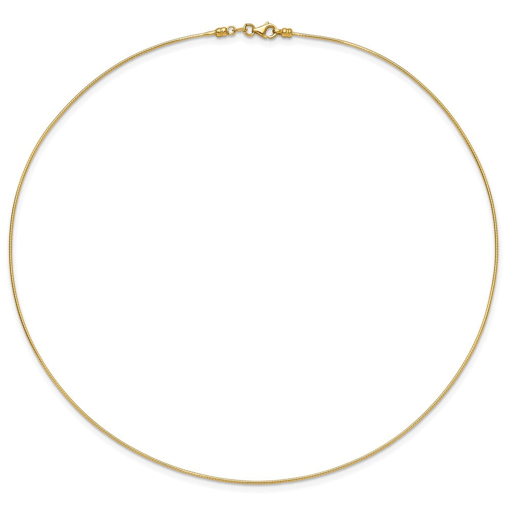 14K Yellow Gold 1mm Round Detachable Clasp Omega Necklace