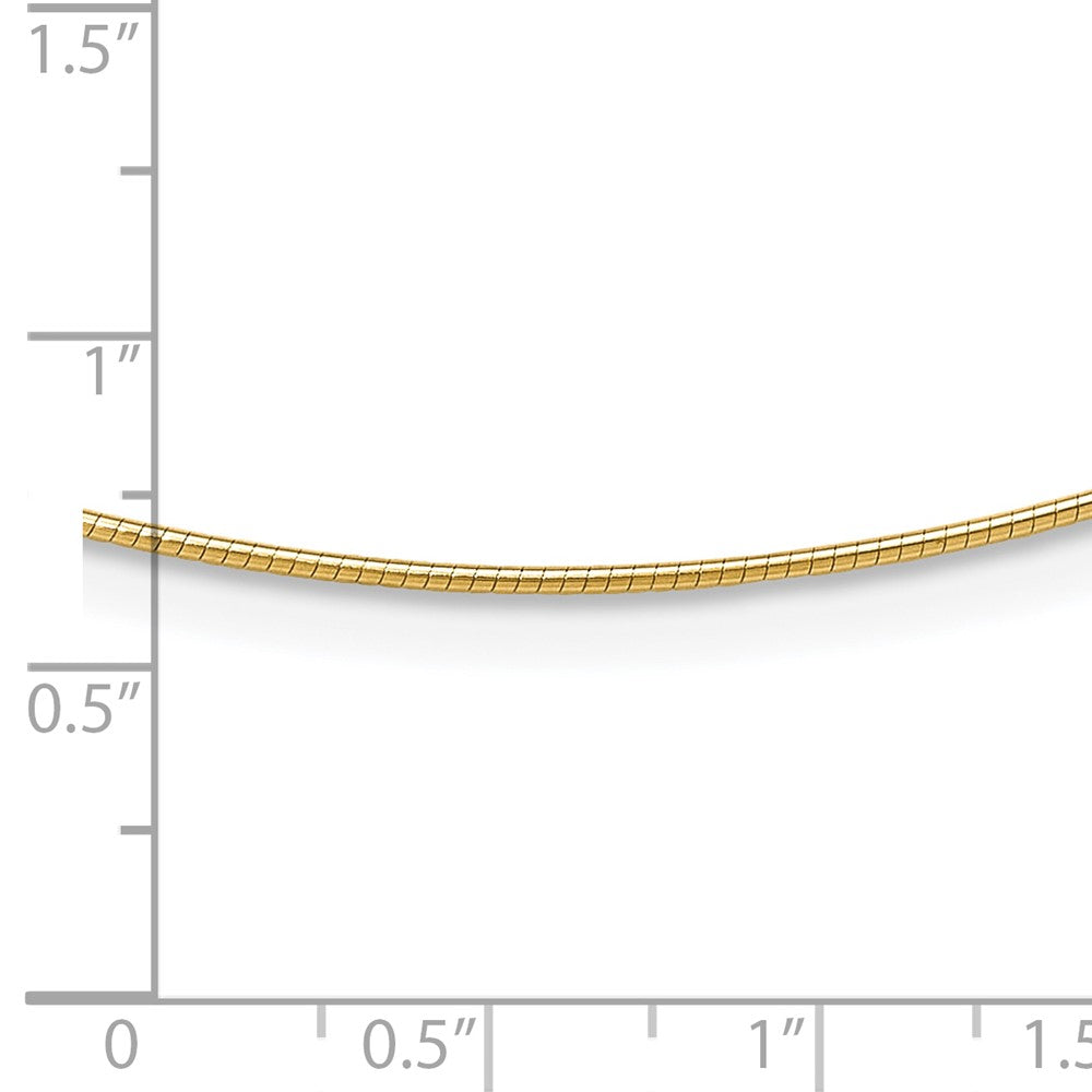 14K Yellow Gold 1mm Round Detachable Clasp Omega Necklace