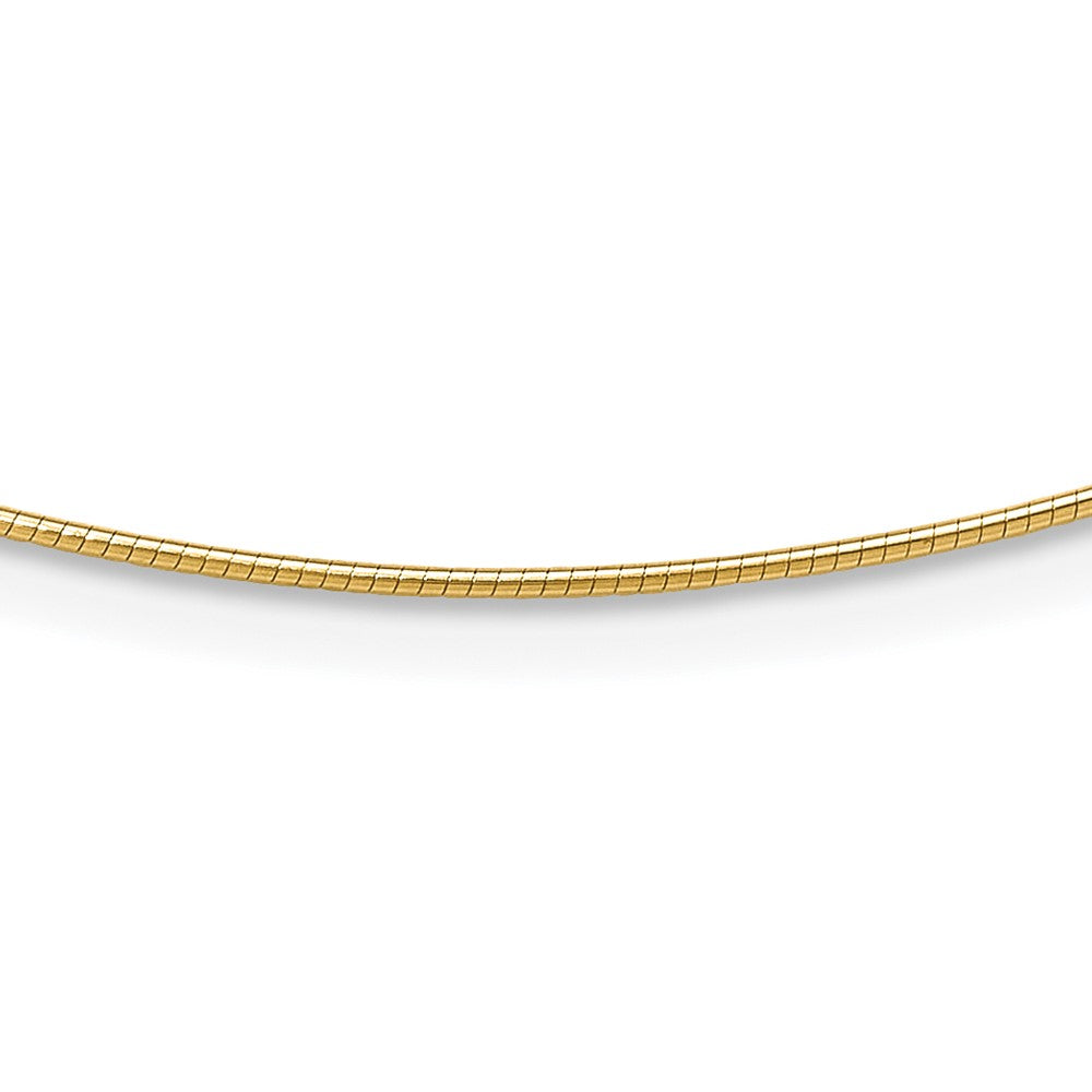 14K Yellow Gold 1mm Round Detachable Clasp Omega Necklace