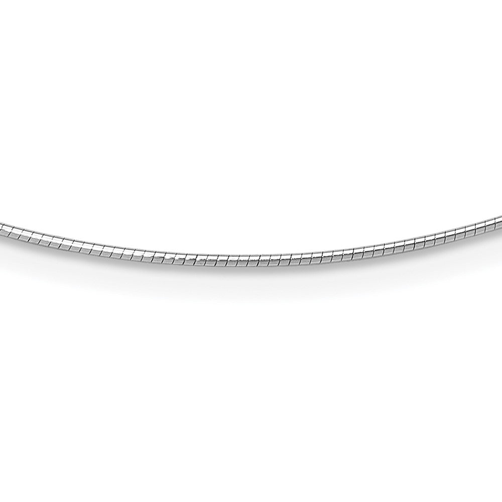 14K White Gold 1mm Round Detachable Clasp Omega Necklace