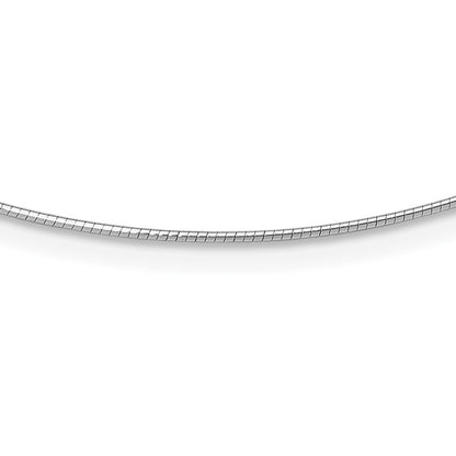 14K White Gold 1mm Round Detachable Clasp Omega Necklace