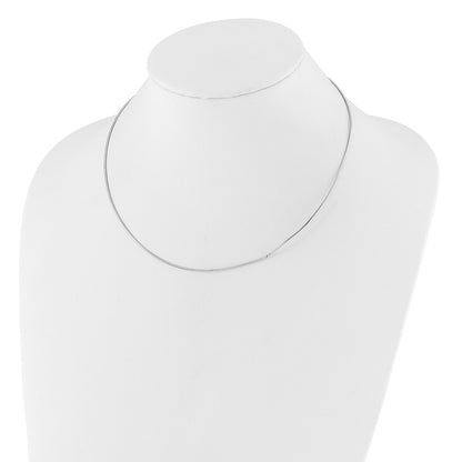 14K White Gold 1mm Round Detachable Clasp Omega Necklace