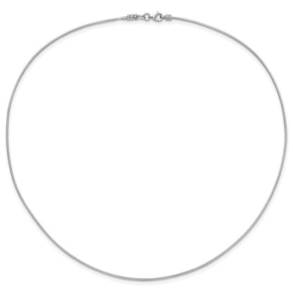 14K White Gold 1mm Round Detachable Clasp Omega Necklace