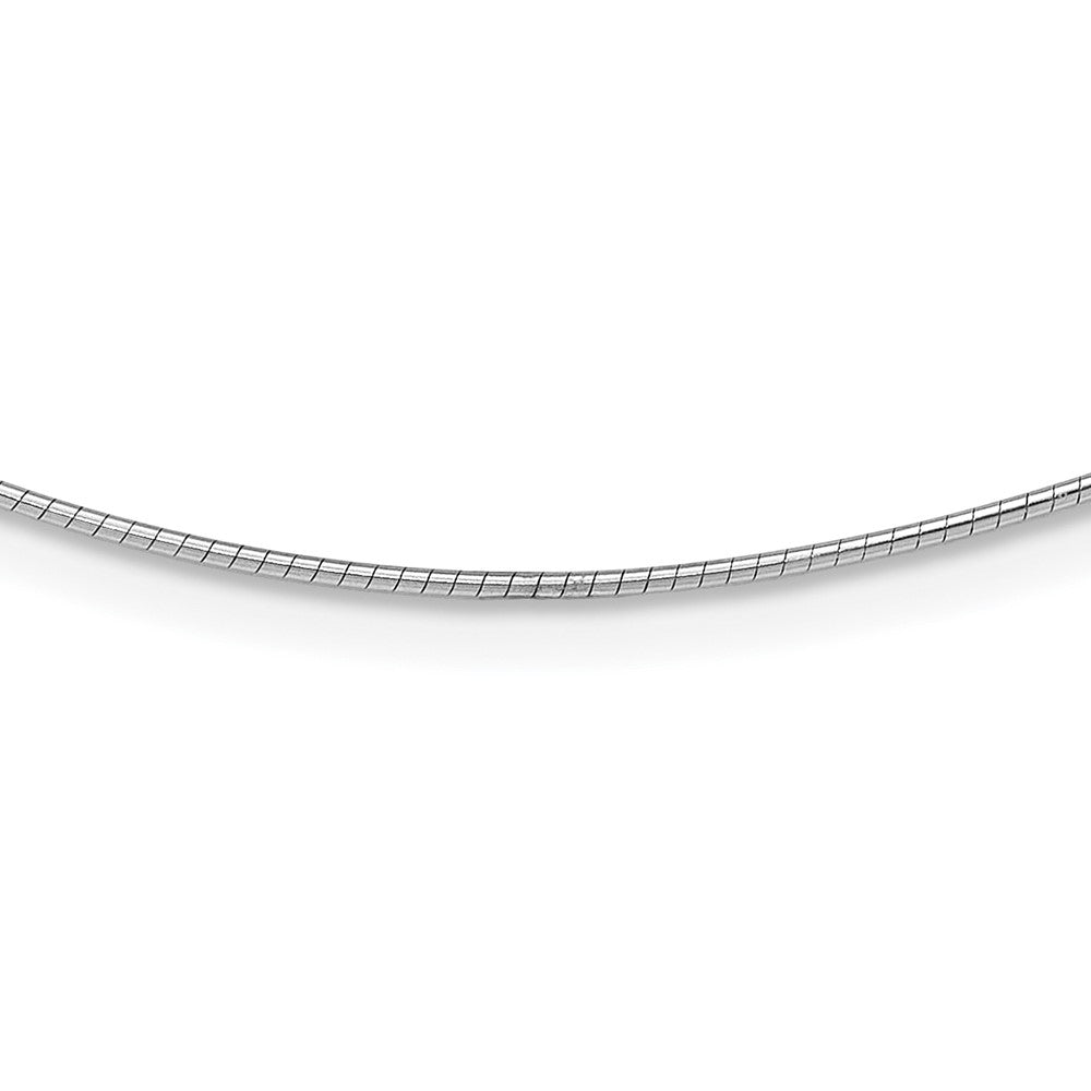 14K White Gold 1mm Round Detachable Clasp Omega Necklace