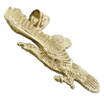 14K Gold 38MM Flying Eagle Pendant