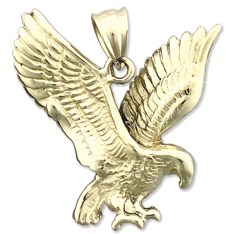 14K Gold 25MM Golden Eagle Pendant