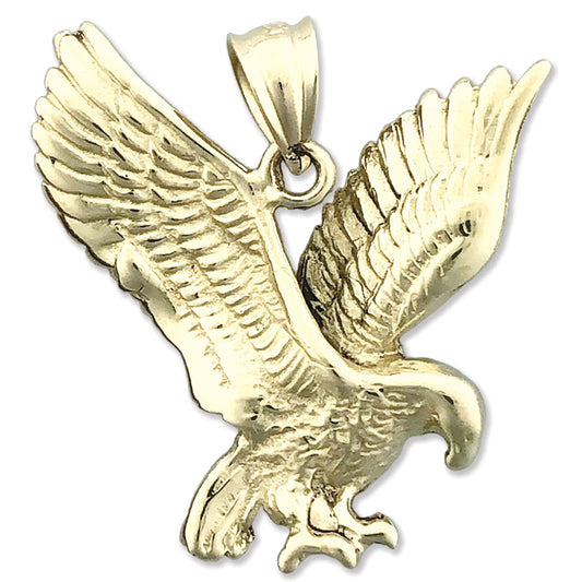 14K Gold 25MM Golden Eagle Pendant