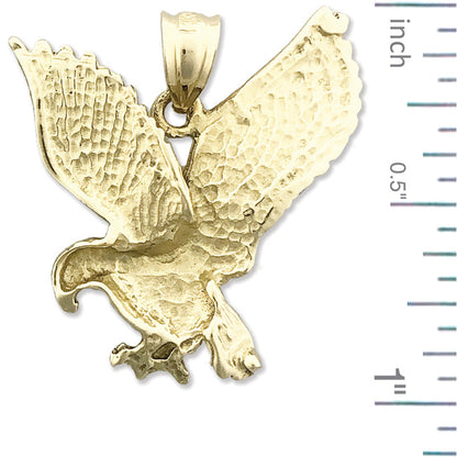 14K Gold 25MM Golden Eagle Pendant