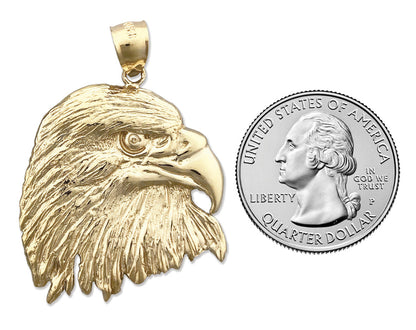 14K Gold Bald Eagle Head Pendant