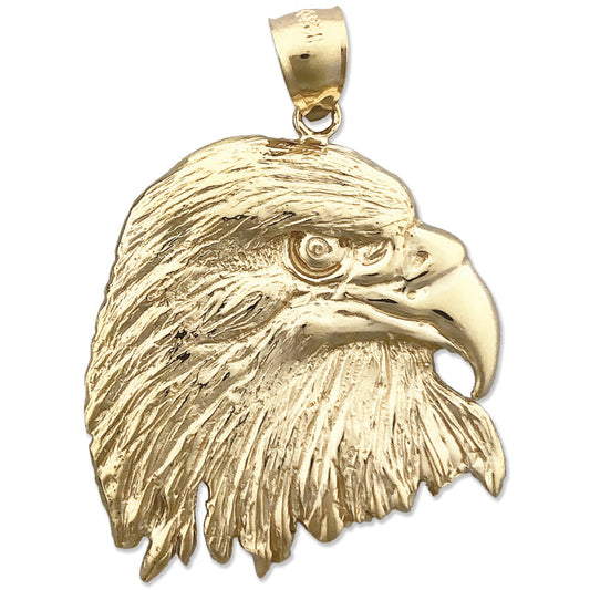 14K Gold Bald Eagle Head Pendant