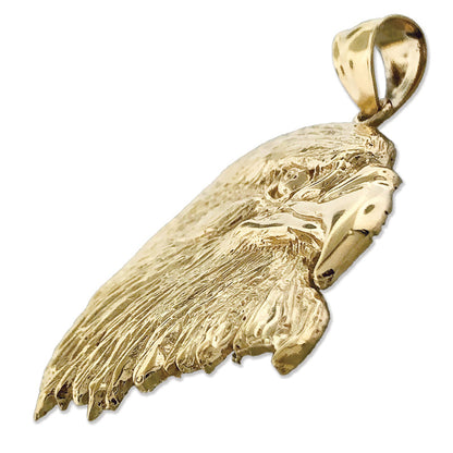 14K Gold Bald Eagle Head Pendant
