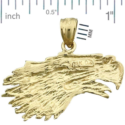 14K Gold Golden Eagle Head Pendant