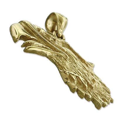 14K Gold Golden Eagle Head Pendant