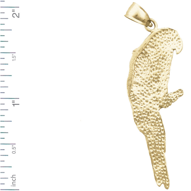 14K Gold Macaw Pendant