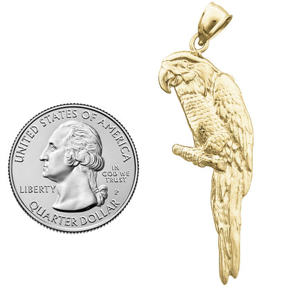 14K Gold Macaw Pendant