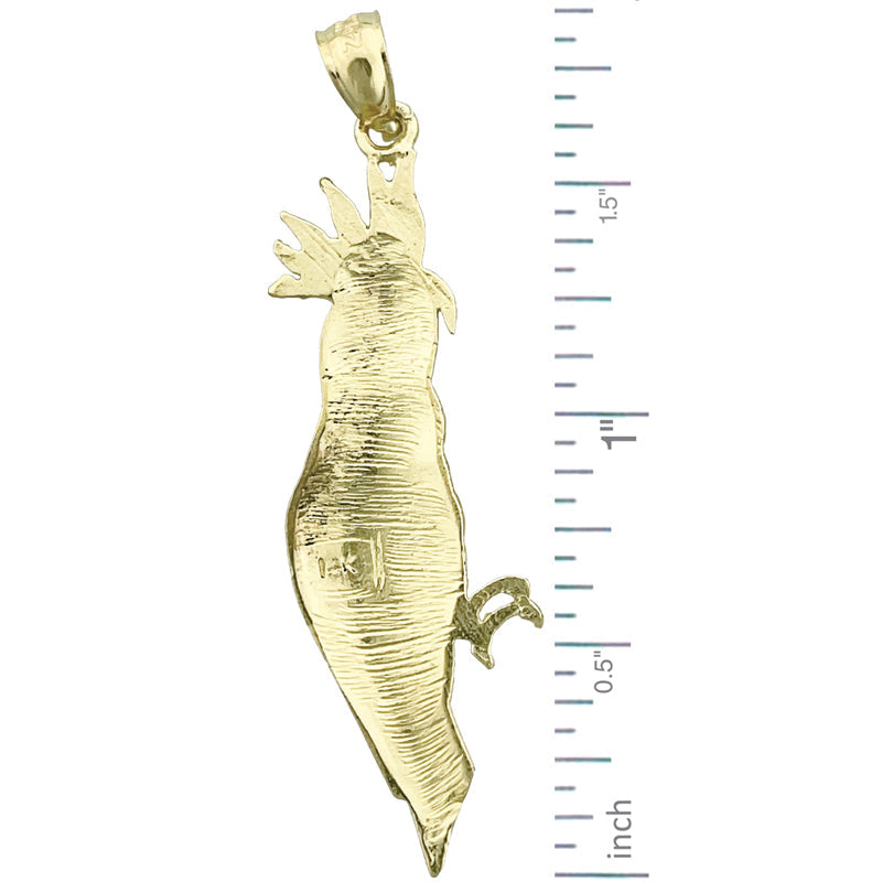 14K Gold Cockatoo Pendant