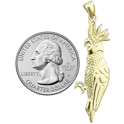 14K Gold Cockatoo Pendant