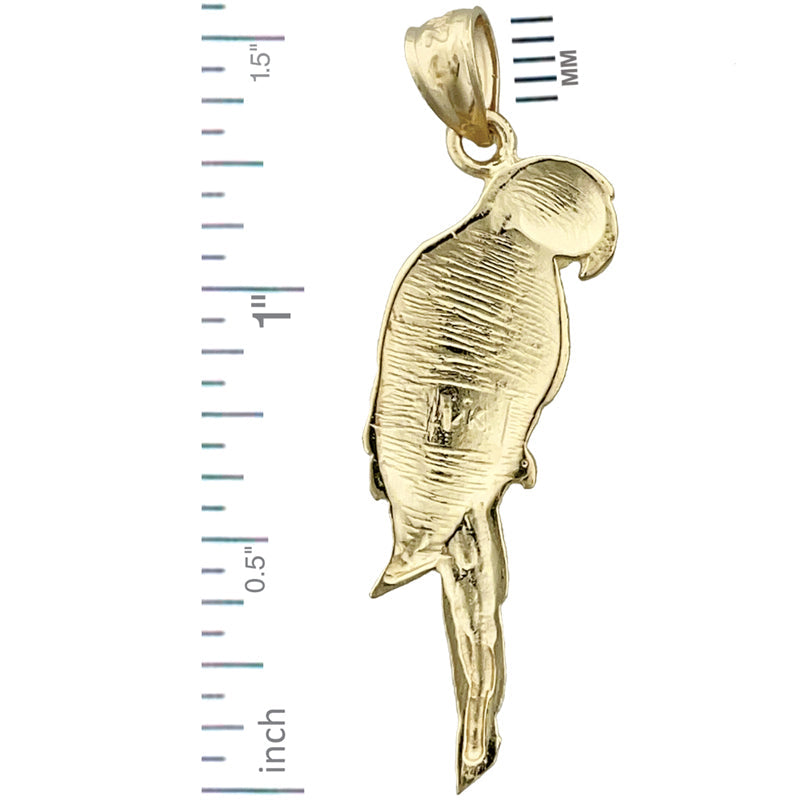 14K Gold Parrot Pendant