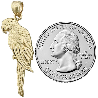 14K Gold Parrot Pendant