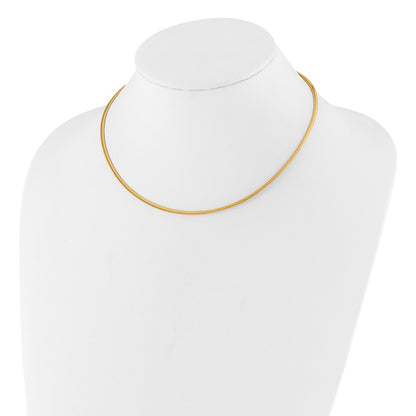 14K Two Tone 2mm Reversible Adj. Chain Omega Necklace