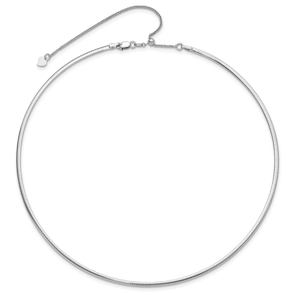 14K Two Tone 2mm Reversible Adj. Chain Omega Necklace