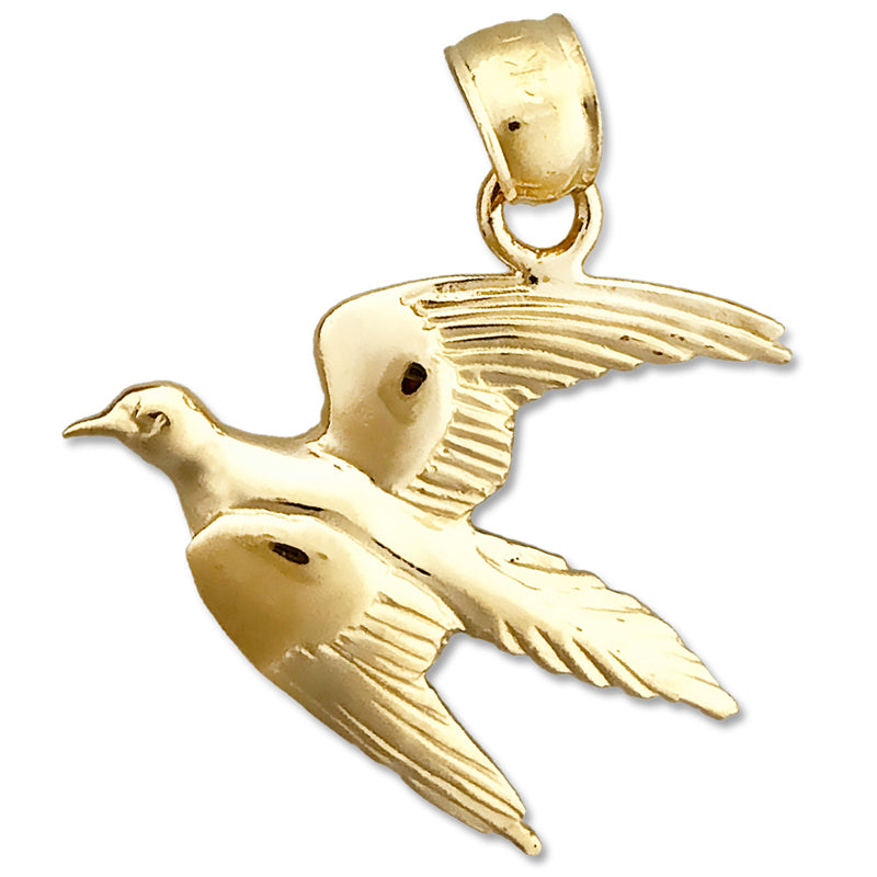 14K Gold Flying Pigeon Pendant