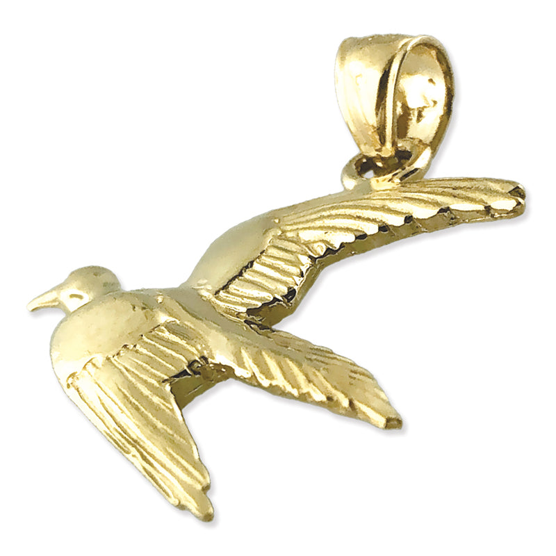 14K Gold Flying Pigeon Pendant