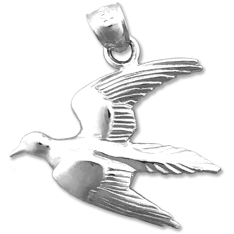 14K Gold Flying Pigeon Pendant