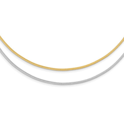 14K Two Tone D/C Reversible 2mm Adjustable Omega Necklace