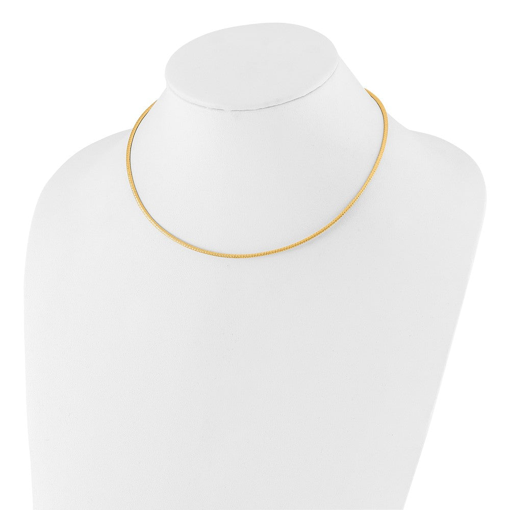 14K Two Tone D/C Reversible 2mm Adjustable Omega Necklace