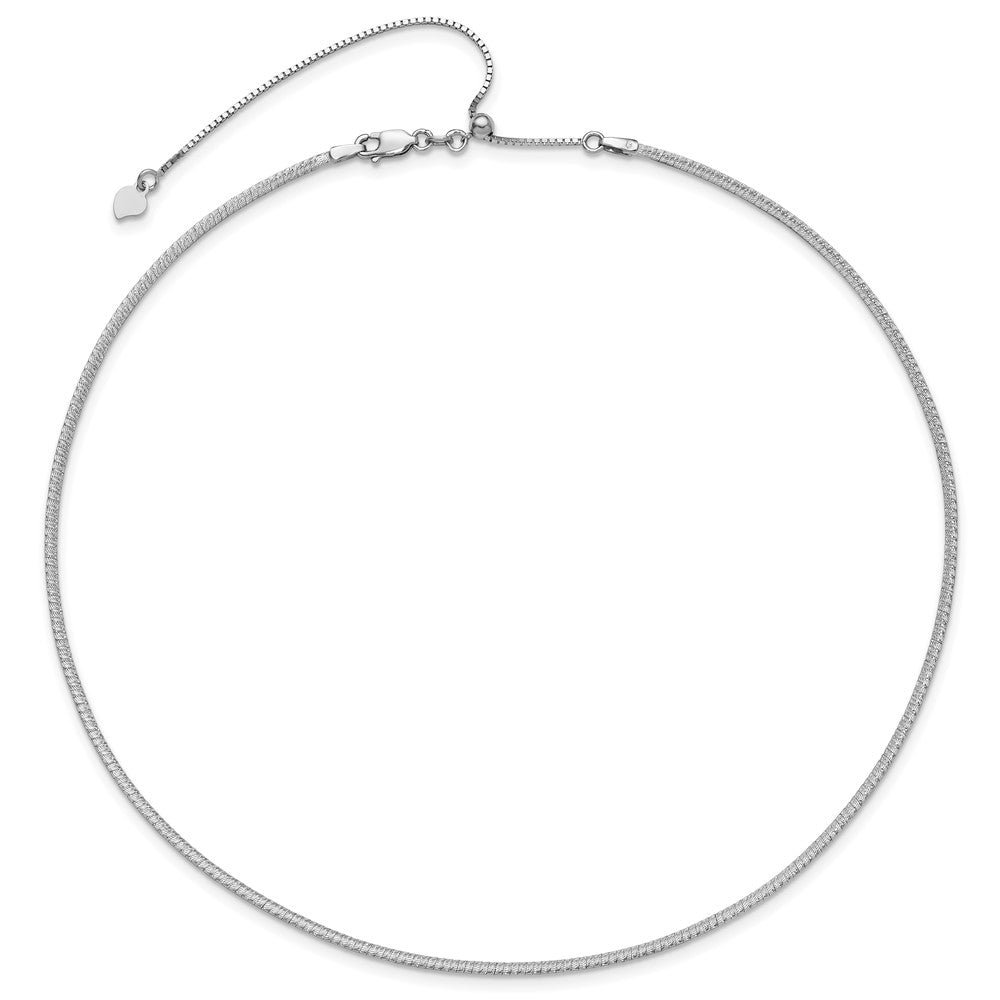 14K Two Tone D/C Reversible 2mm Adjustable Omega Necklace