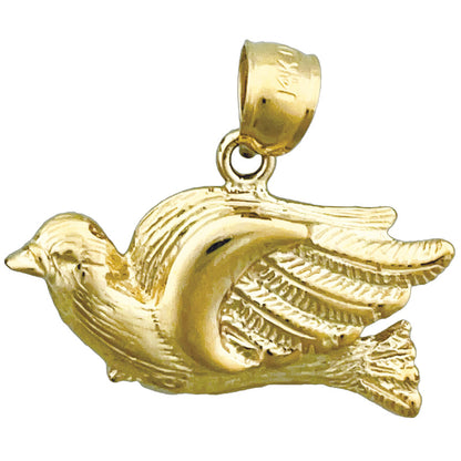 14K Gold Pigeon Pendant