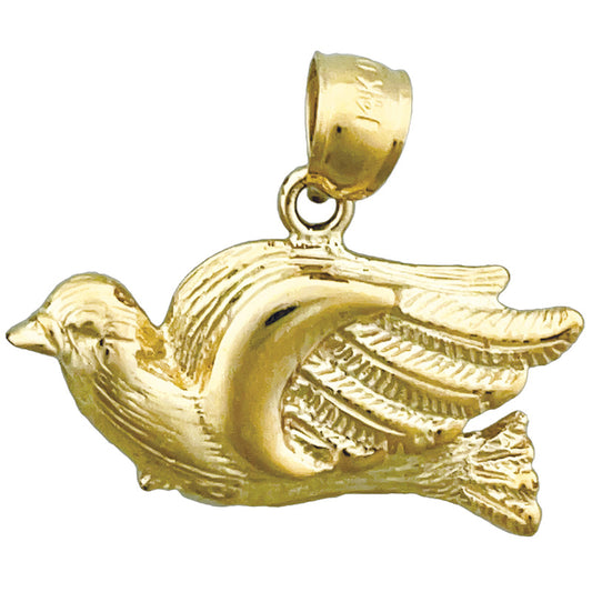 14K Gold Pigeon Pendant