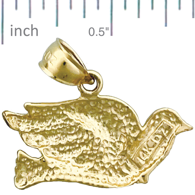 14K Gold Pigeon Pendant