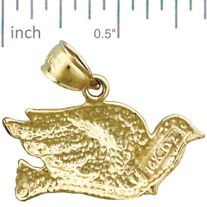 14K Gold Pigeon Pendant