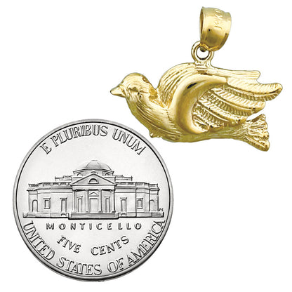 14K Gold Pigeon Pendant