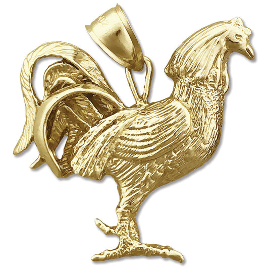 14K Gold Rooster Pendant