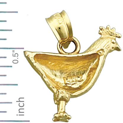 14K Gold Hen Charm