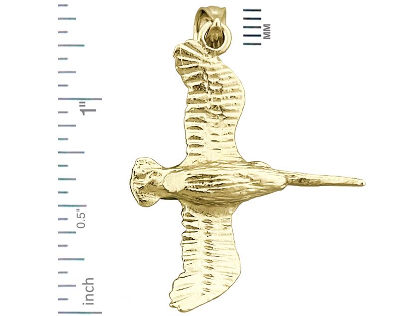 14K Gold Flying Pelican Pendant